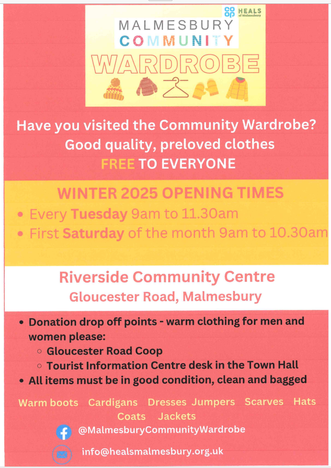 Malmesbury Community Wardrobe - Winter Opening 25